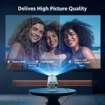 2024 MINI Advanced Portable 4K Projector, 1280*720 Resolution, Android 11, Bluetooth 4.0, Wifi 6, 200" Projection Screen, Automatic Keystone Correction, Stereo Sound, 180 Degree Flip, Wireless Remote Control, Perfect for Movies and Meetings Audio Space