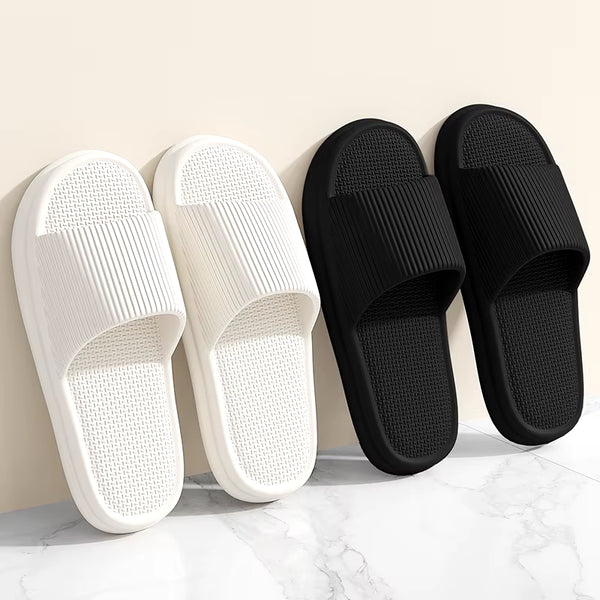 Women Summer Slippers Lightweight EVA Flat Home Slippers Concise Solid Color Indoor Bathroom Comfort Massage Floor Slides