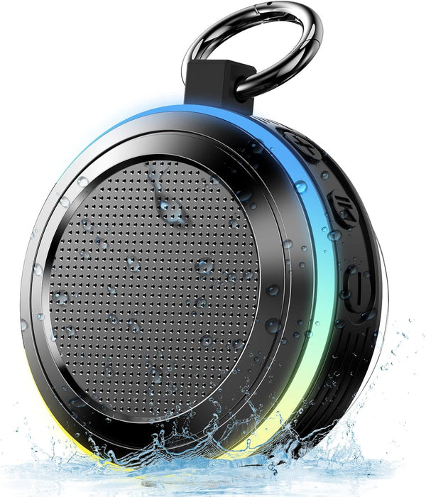 Bluetooth Shower Speaker,  Portable Speaker with Subwoofer, IPX7 Waterproof Wireless Speaker, Mini Speaker Stereo with Suction Cups Hook for Beaches, Hiking, Camping, Swimming, Pool Parties