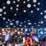 Christmas Snowflake Light Projector Outdoor, Snowfall Spotlight Lamp with Remote