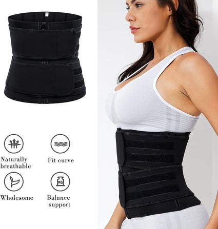 Waist Trimmer for Women, Neoprene Sauna Waist Trainer Belt Zipper Sweat Wrap Corset for Stomach Weight Loss