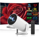 2024 MINI Advanced Portable 4K Projector, 1280*720 Resolution, Android 11, Bluetooth 4.0, Wifi 6, 200" Projection Screen, Automatic Keystone Correction, Stereo Sound, 180 Degree Flip, Wireless Remote Control, Perfect for Movies and Meetings Audio Space