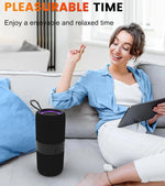 Waterproof Portable Wireless Bluetooth 5.3 Speaker,Mini Speaker with LED Lights and 360 Surround Sound for Outdoor Party,Tws Dual Pairing,Black